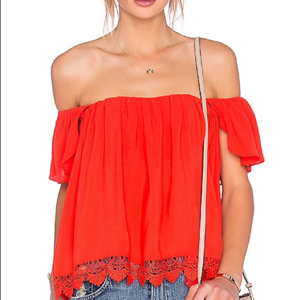 Love and friends  Life's A Beach Top in Red Orange